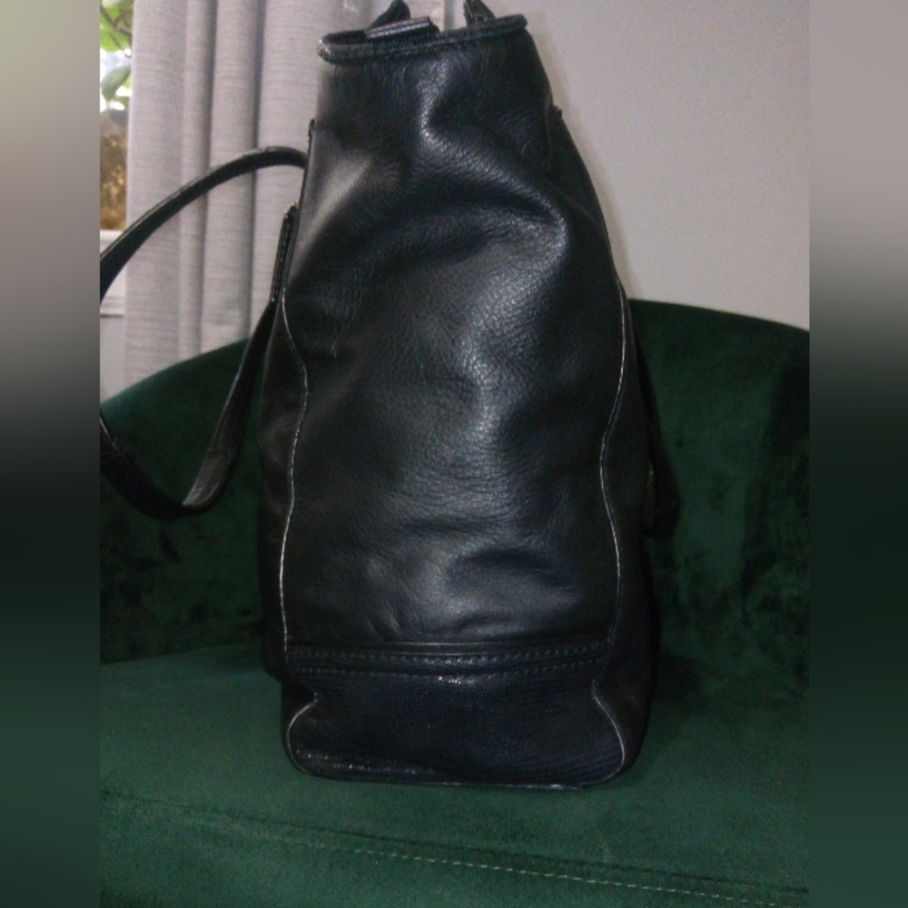 Coach Taylor Leather North South Tote with Sequin-Style Accents in Black #F25941 - Picture 13 of 16
